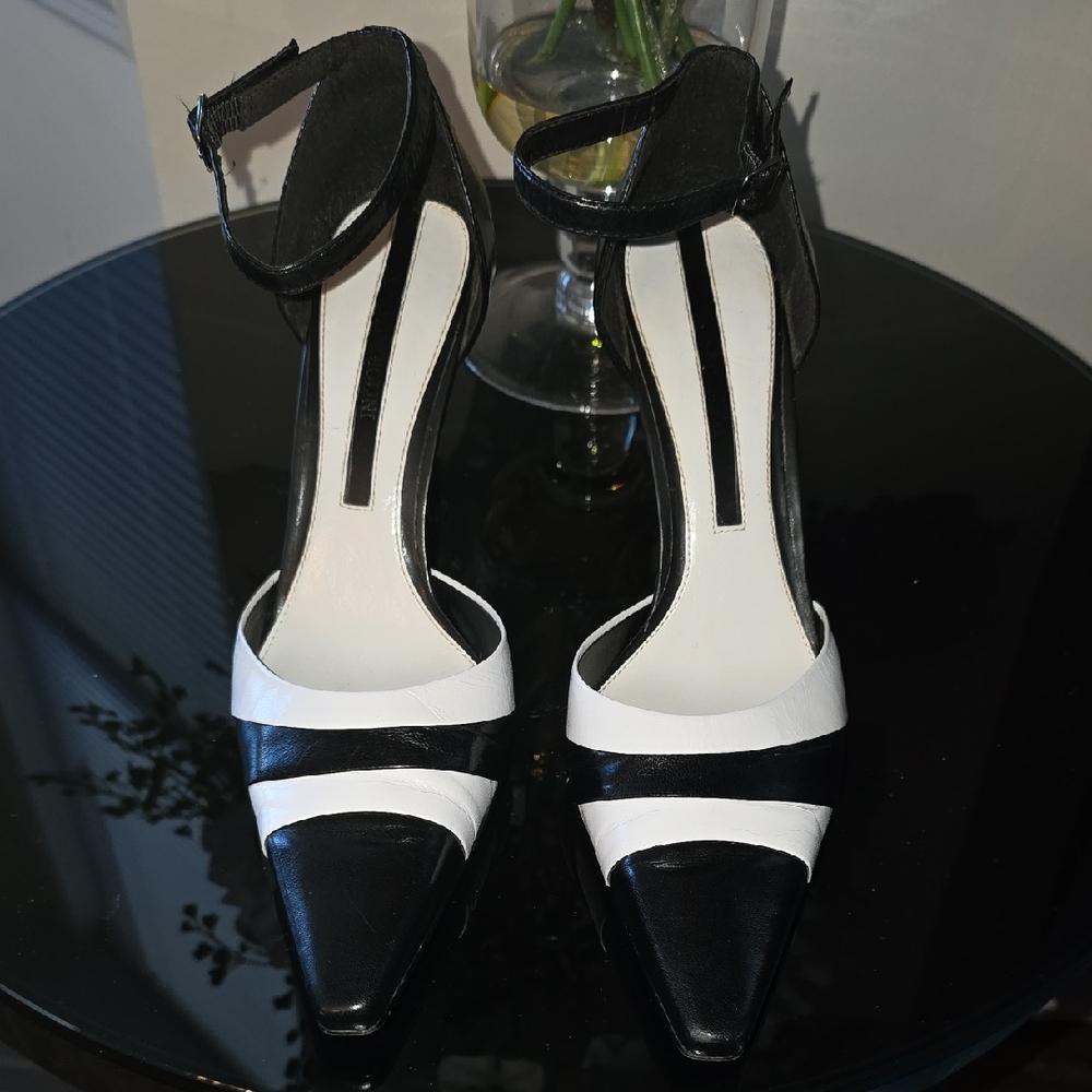 Enzo Angiolini Black and White Heels